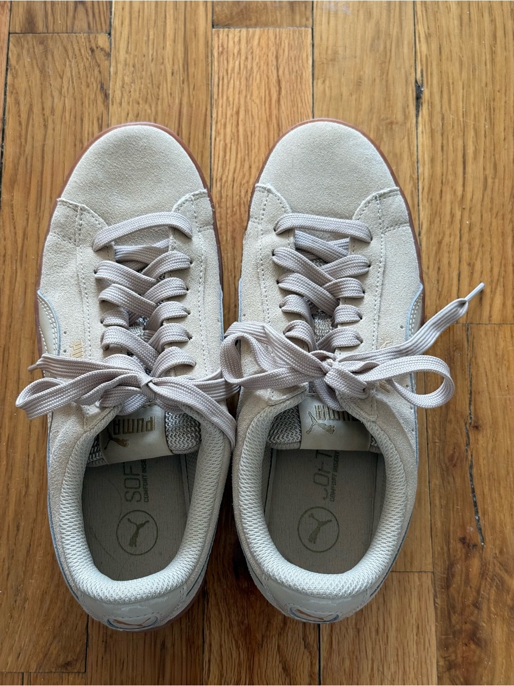 PUMA Vikky Platform Sneaker Beige Size Womens 6.5